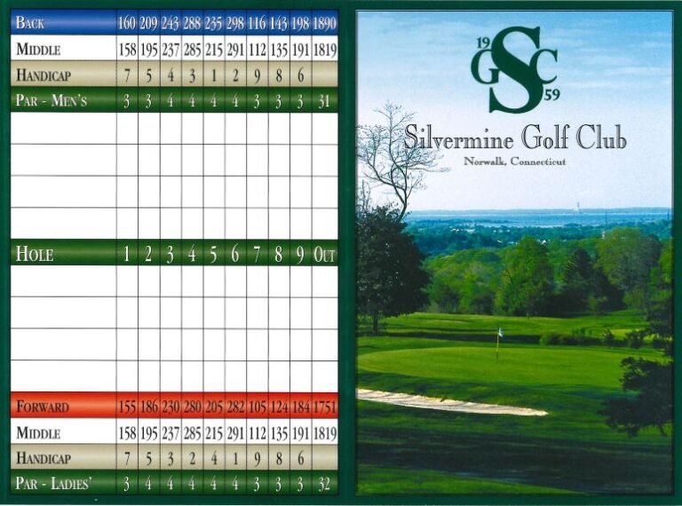 Scorecards Silvermine Golf Club